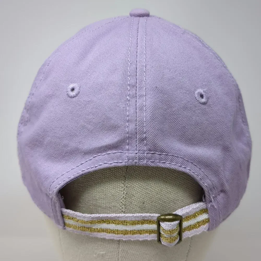 Home Free Baseball Cap Purple One Size MN Chenille Gold Glitter Slideback Hat